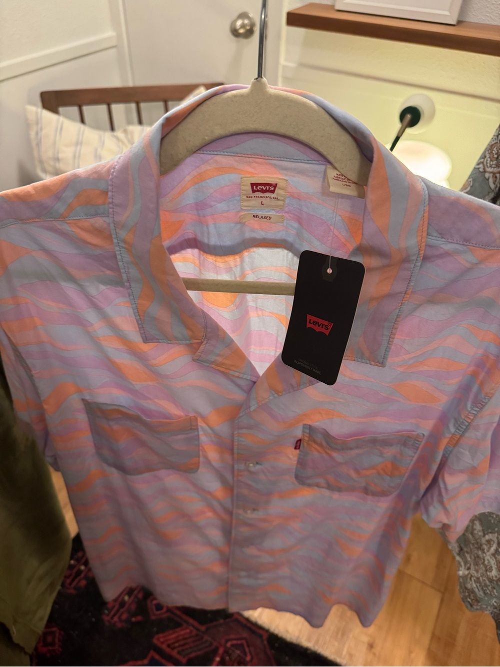 Levi's Relaxed Fit Bahia Skyway Print Camp Shirt NWT Large
